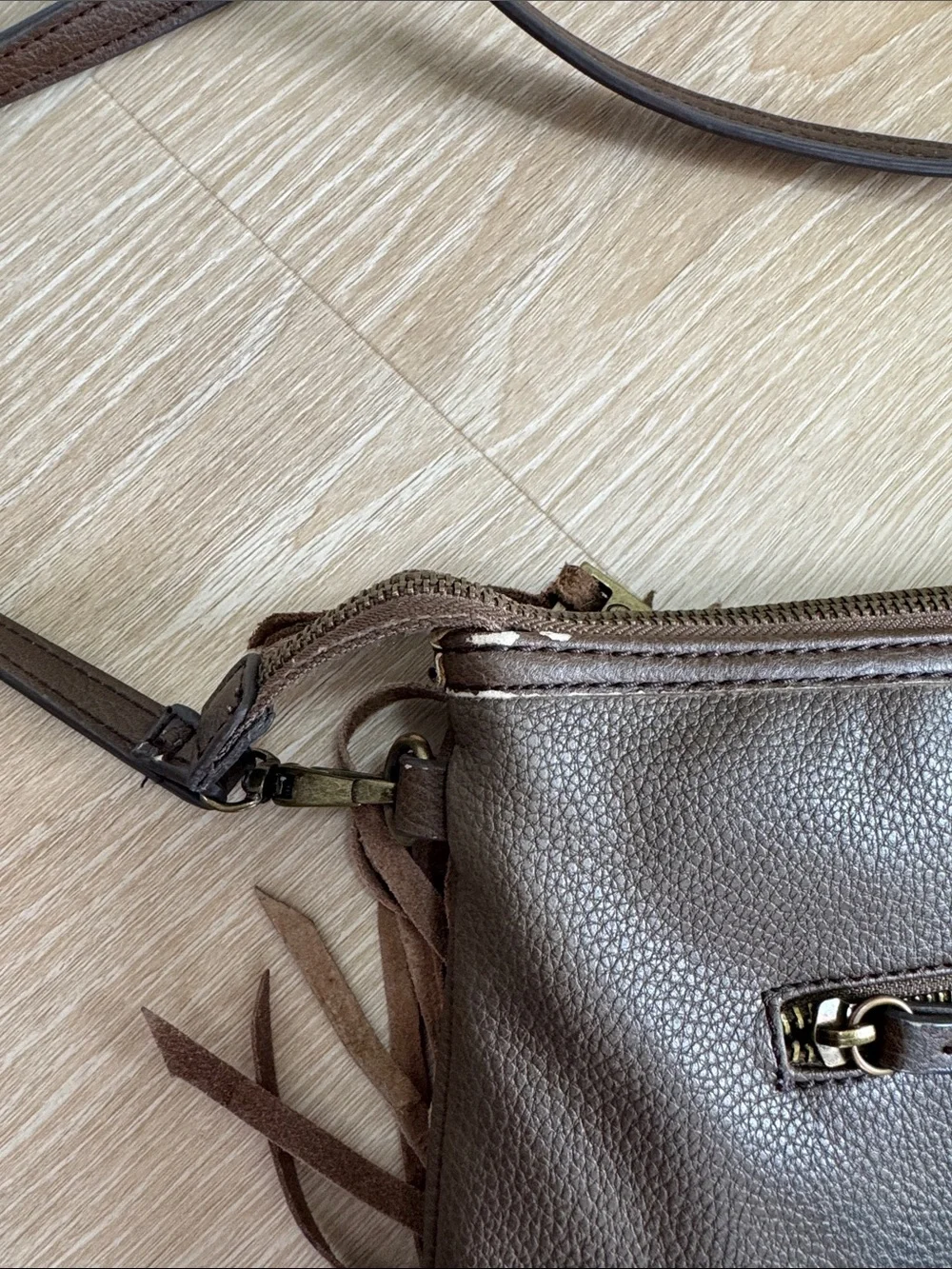 Jessica Simpson Brown Fringe Crossbody Bag